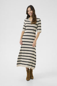 Cream Dela zigzag Dress