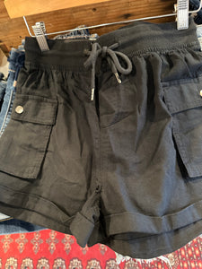 Silver Pull on Cargo Shorts