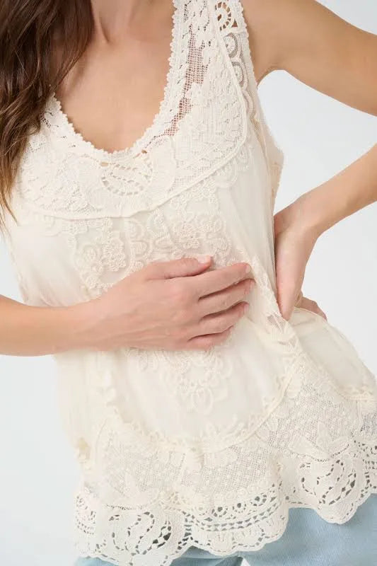 Cream Lua Top