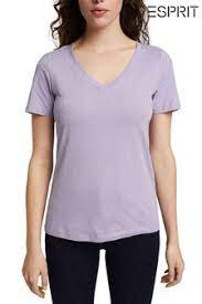 Esprit Organic Cotton Vneck Tee- Lavender